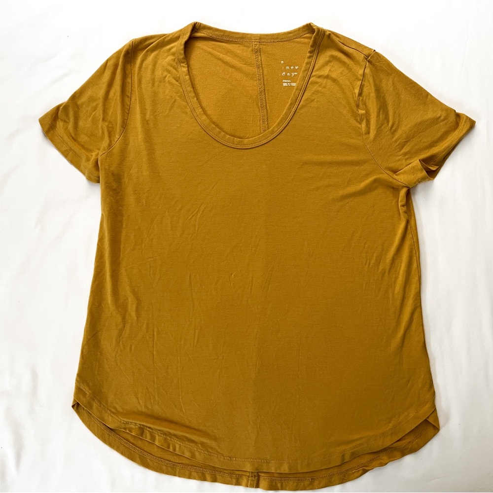 A New Day Mustard Yellow Short Sleeve Top